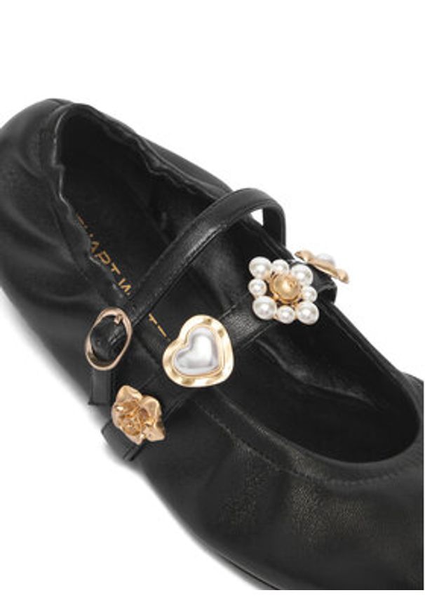 Stuart Weitzman Baleriny Socharming Mary Jane SN124 Czarny. Kolor: czarny. Materiał: skóra
