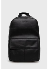 Calvin Klein plecak męski kolor czarny duży gładki. Kolor: czarny. Materiał: materiał. Wzór: gładki