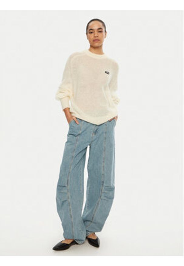 ROTATE Sweter 113769 Écru Regular Fit. Materiał: syntetyk