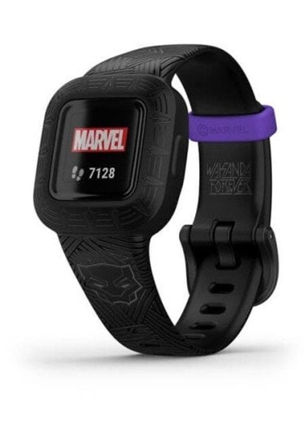 GARMIN - Smartwatch Garmin Vivofit Junior 3 Marvel Black Panther Czarny. Rodzaj zegarka: smartwatch. Kolor: czarny