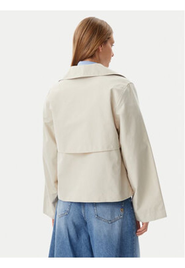 Tommy Jeans Trencz DW0DW21348 Beżowy Regular Fit. Kolor: beżowy. Materiał: bawełna