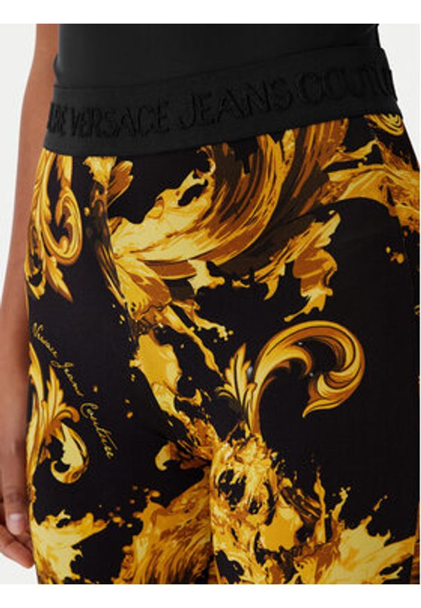Versace Jeans Couture Legginsy 80HAC107 JS533 Czarny Flare Fit. Kolor: czarny. Materiał: wiskoza