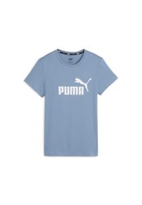 Puma - Damska koszulka z logo Essentials PUMA Zen Blue. Kolor: niebieski