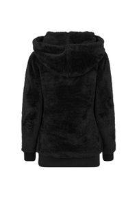 Urban Classics - Długa Bluza Z Kapturem Damska Teddy Fleece. Typ kołnierza: kaptur. Kolor: czarny. Długość: długie