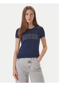 Guess T-Shirt W5GI04 J1314 Granatowy Slim Fit. Kolor: niebieski. Materiał: bawełna #1