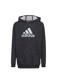 Adidas - Bluza adidas Future Icons Badge Of Sport Hooded Sweatshirt HN8467 - szara. Okazja: na co dzień. Typ kołnierza: kaptur. Kolor: szary. Materiał: bawełna, wiskoza, poliester, materiał. Styl: sportowy