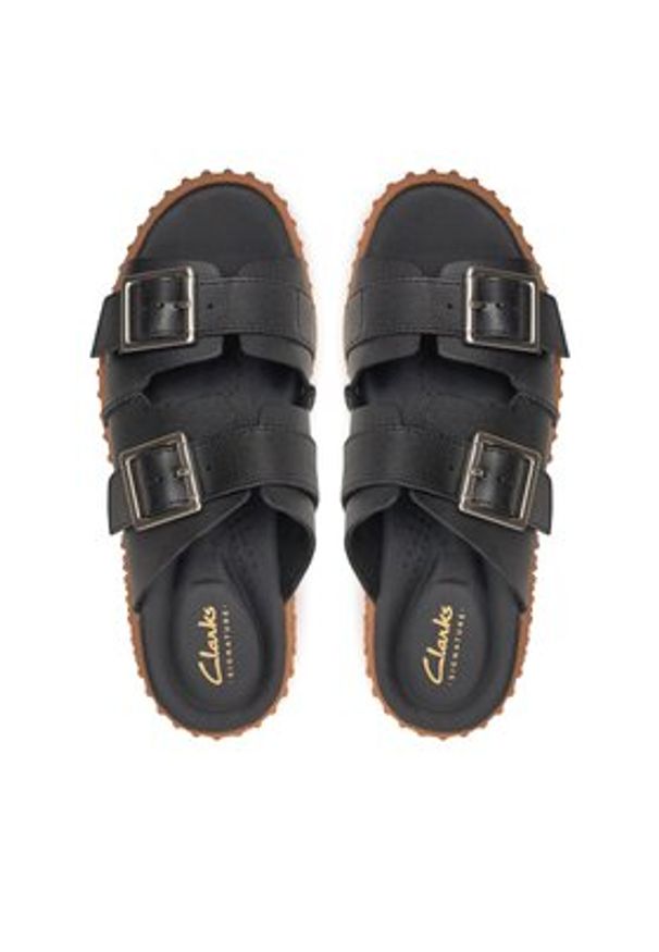 Clarks Klapki Torhill Slide 26176428 Czarny. Kolor: czarny. Materiał: skóra