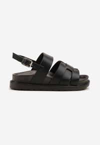Born2be - Czarne Sandały z Geometryczną Cholewką Mavingia. Okazja: na co dzień. Zapięcie: sprzączka. Kolor: czarny. Wzór: geometria. Styl: casual, elegancki