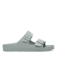 Birkenstock Arizona EVA Pure Sage Klapki damskie. Okazja: na spacer, na plażę. Kolor: zielony. Wzór: kolorowy, paski. Sezon: lato. Styl: elegancki, klasyczny, wakacyjny #1