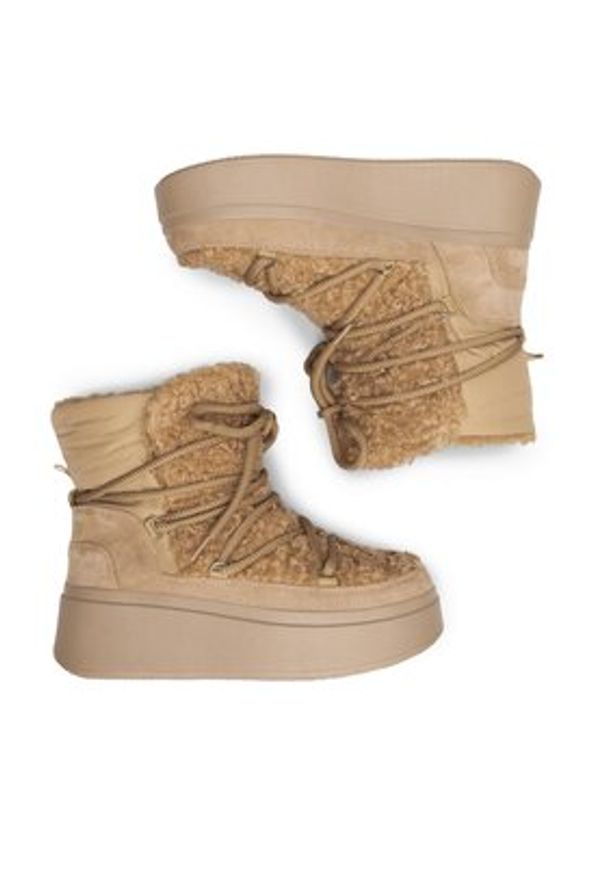 DeeZee Śniegowce YADIRA H3982-1 Beżowy. Kolor: beżowy. Materiał: materiał