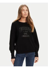 Guess Sweter W5YR26 Z26I2 Czarny Regular Fit. Kolor: czarny. Materiał: wiskoza
