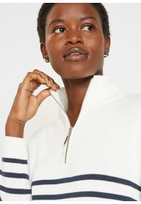 bonprix - Sweter ze stójką. Typ kołnierza: kołnierzyk stójkowy. Kolor: biały #2