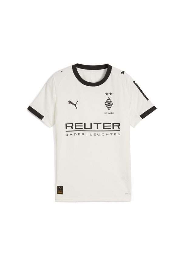 Puma - Młodzieżowa koszulka domowa Borussia Mönchengladbach 25/26 PUMA Warm White Black. Kolor: czarny, biały, wielokolorowy. Sezon: lato. Sport: piłka nożna