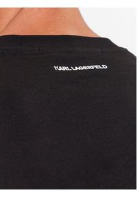 Karl Lagerfeld - KARL LAGERFELD T-Shirt 755061 534241 Czarny Regular Fit. Typ kołnierza: dekolt w karo. Kolor: czarny. Materiał: bawełna #3