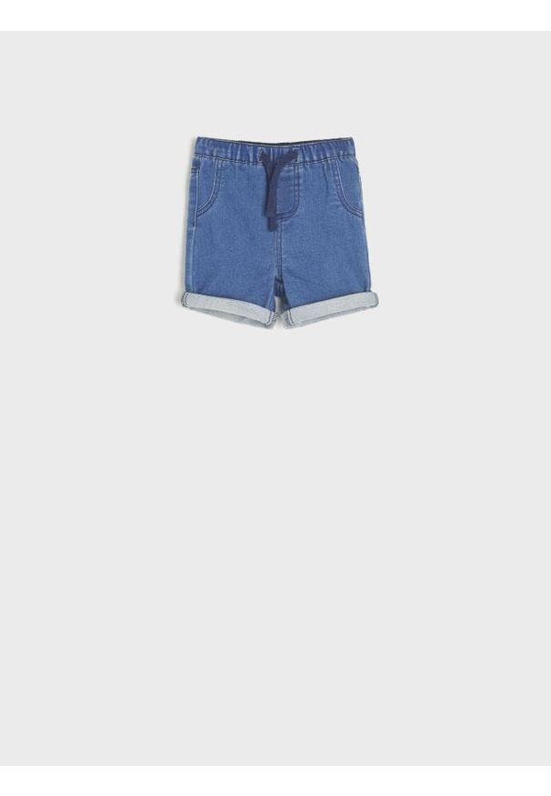 Sinsay - Szorty jeansowe - granatowy. Kolor: niebieski. Materiał: jeans