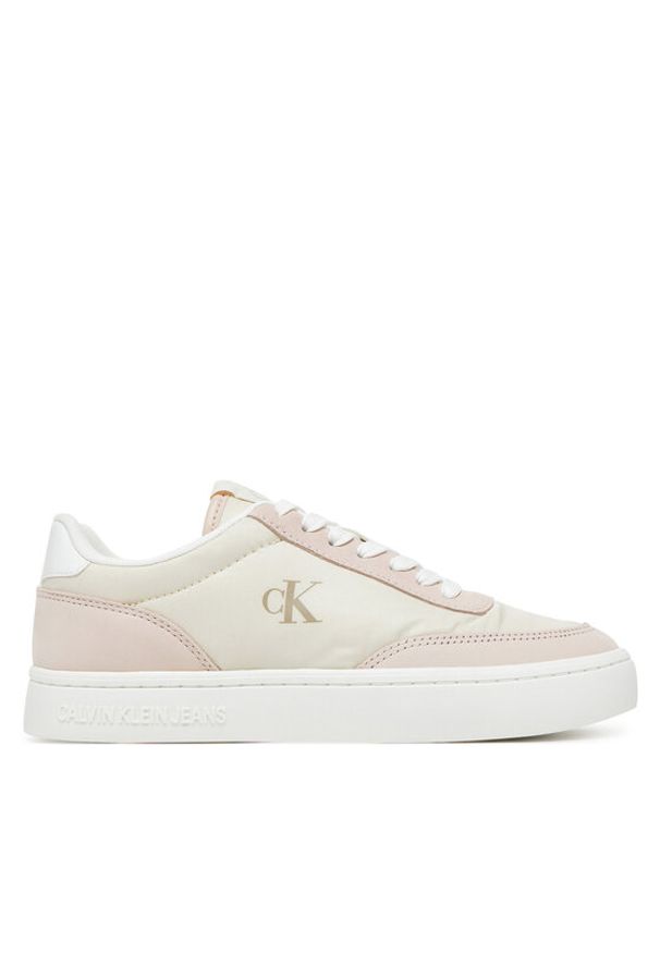 Calvin Klein Jeans Sneakersy Classic Cupsole Mix In YW0YW01767 Biały. Kolor: biały. Materiał: skóra, zamsz