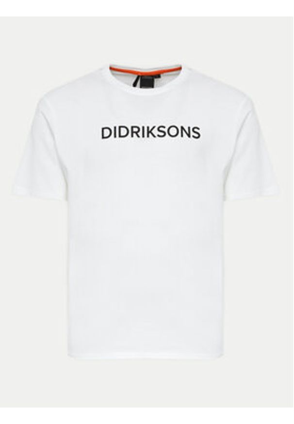 Didriksons T-Shirt Harald 505551 Biały Regular Fit. Kolor: biały. Materiał: bawełna