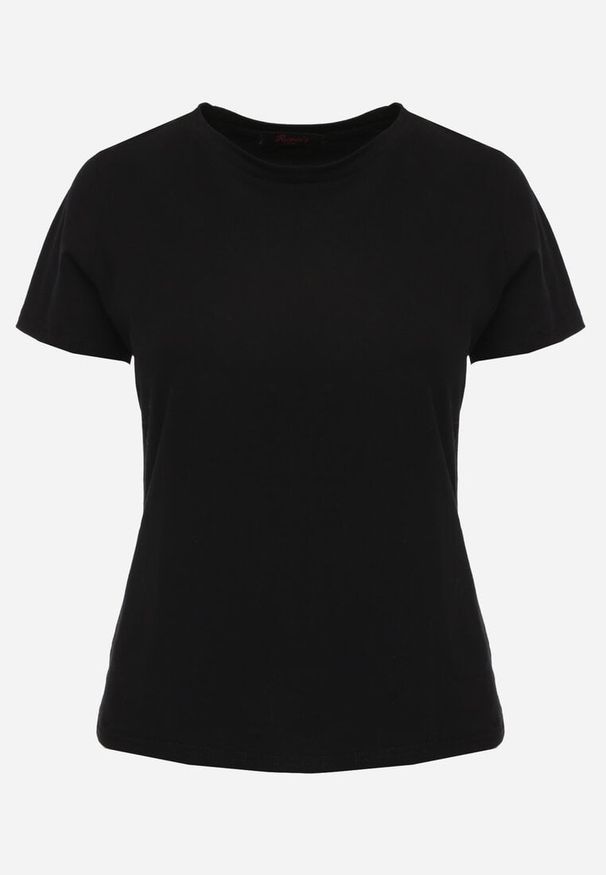 Renee - Czarny T-shirt z Bawełny z Okrągłym Dekoltem Nedima. Okazja: na co dzień. Kolor: czarny. Materiał: bawełna. Styl: casual, klasyczny