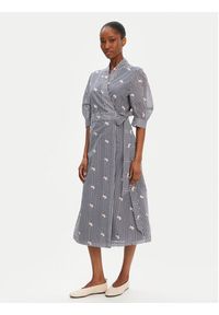 Munthe Sukienka koszulowa Pum 252132525224 Granatowy Regular Fit. Kolor: niebieski. Materiał: bawełna. Typ sukienki: koszulowe #2