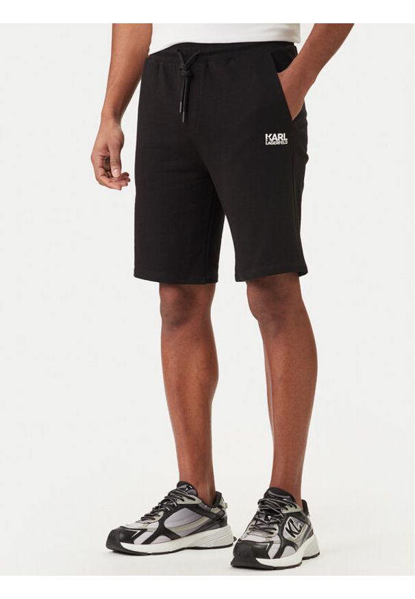 Karl Lagerfeld - KARL LAGERFELD Szorty sportowe 705783 562917 Czarny Regular Fit. Kolor: czarny. Materiał: bawełna. Styl: sportowy