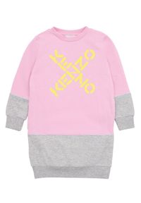 Kenzo kids - Kenzo Kids Sukienka codzienna K12277 Różowy Regular Fit. Okazja: na co dzień. Kolor: różowy. Materiał: bawełna. Typ sukienki: proste. Styl: casual #1