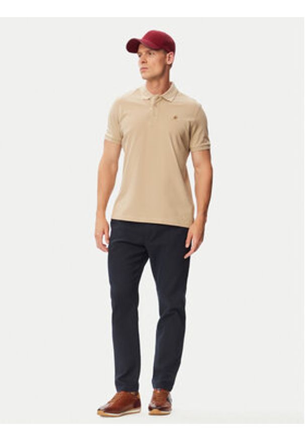 Beverly Hills Polo Club Polo P-SS26M-P450124 Beżowy Regular Fit. Typ kołnierza: polo. Kolor: beżowy. Materiał: bawełna