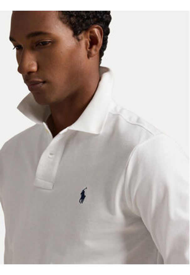 Polo Ralph Lauren Polo 710680790001 Biały Custom Slim Fit. Typ kołnierza: polo. Kolor: biały. Materiał: bawełna