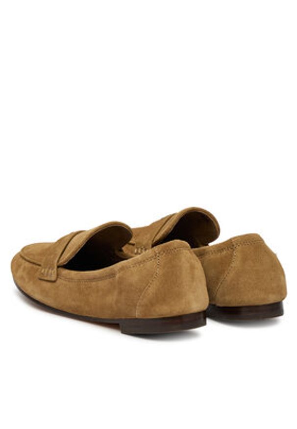 Tory Burch Lordsy Baller Loafe 179145 Brązowy. Kolor: brązowy. Materiał: skóra, zamsz