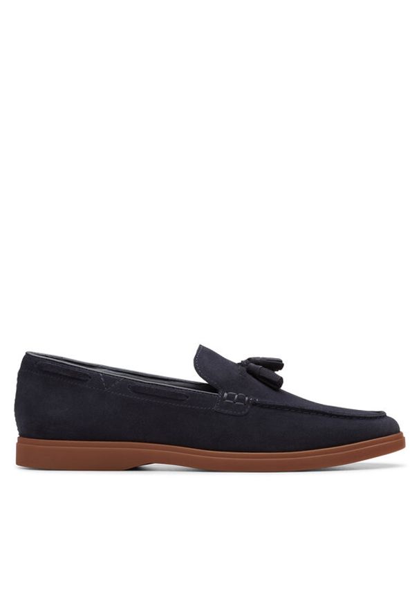 Clarks Mokasyny Torford Tassel 26180334 Granatowy. Kolor: niebieski. Materiał: zamsz, skóra