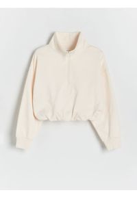 Reserved - Bawełniana bluza - złamana biel. Materiał: bawełna. Długość: krótkie