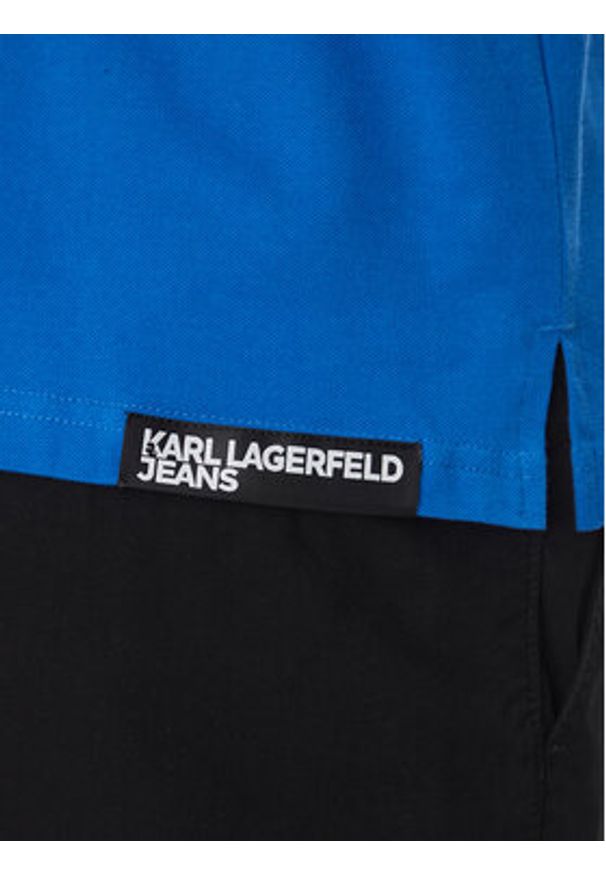 Karl Lagerfeld Jeans Polo A2M17094 Niebieski Regular Fit. Typ kołnierza: polo. Kolor: niebieski. Materiał: bawełna