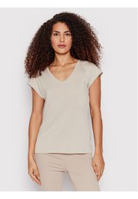 Vero Moda T-Shirt Filli 10247666 Beżowy Regular Fit. Kolor: beżowy. Materiał: syntetyk