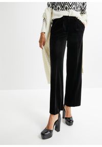 bonprix - Spodnie z miękkiego aksamitu. Kolor: czarny #1