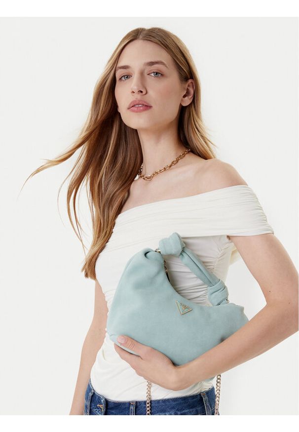 Guess Torebka Isotta HWSG96 60010 Turkusowy. Kolor: turkusowy. Materiał: skórzane, zamszowe