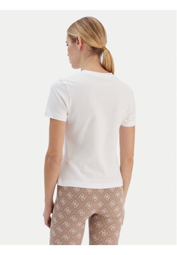 Guess T-Shirt V6RI02 J1314 Biały Regular Fit. Kolor: biały. Materiał: bawełna