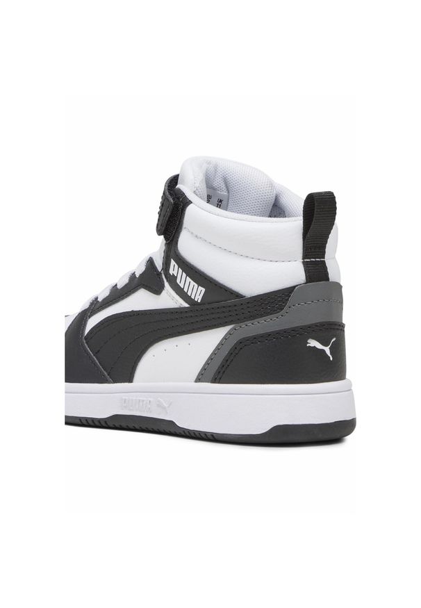 Puma - Buty na co dzień dziecięce PUMA REBOUND MID wysokie. Okazja: na co dzień. Kolor: biały, wielokolorowy, czarny, szary