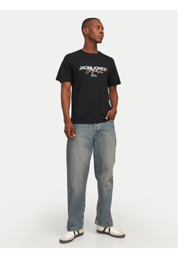 Jack & Jones - Jack&Jones T-Shirt Joraruba 12255452 Czarny Standard Fit. Kolor: czarny. Materiał: bawełna