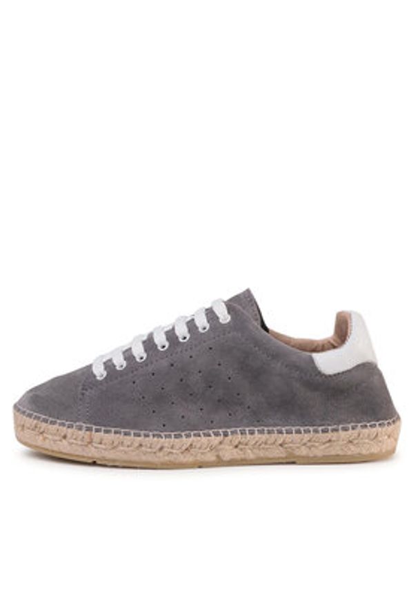 QUAZI Espadryle QZ-63-04-000621 Szary. Kolor: szary. Materiał: skóra, zamsz