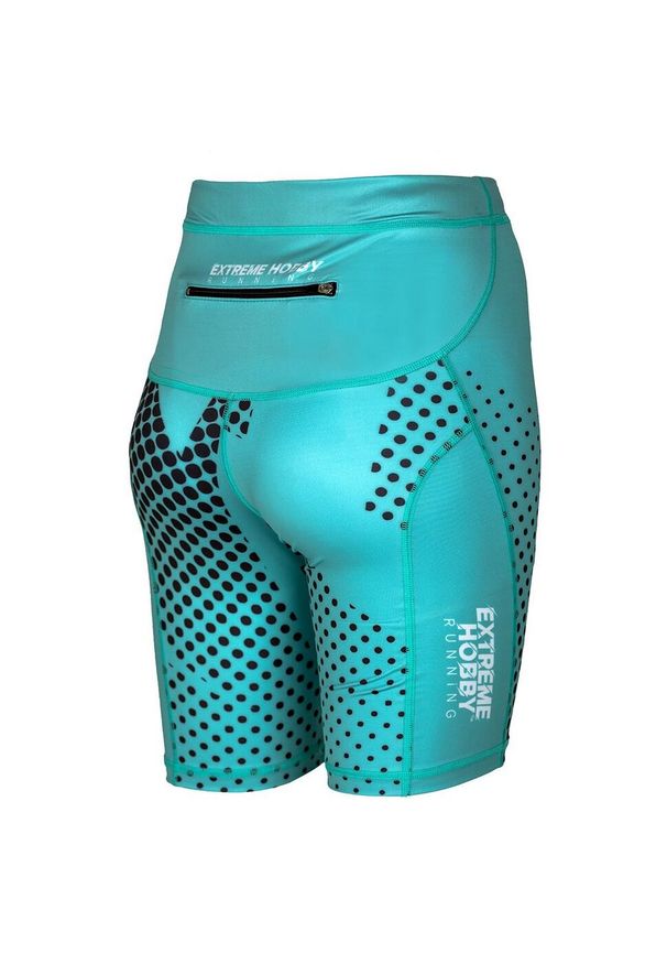 Legginsy krótkie do biegania damskie EXTREME HOBBY 1/3 HALFTONE. Kolor: zielony. Materiał: poliester, elastan. Długość: krótkie. Sport: kolarstwo