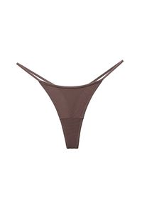 Intica - Stringi gładkie niewidoczne pod odzieżą Semra. Kolor: brązowy. Materiał: materiał. Wzór: gładki