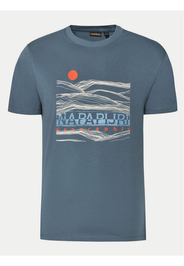 Napapijri T-Shirt S-Buti NP0A4INM Niebieski Regular Fit. Kolor: niebieski. Materiał: bawełna