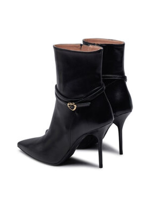 Love Moschino - LOVE MOSCHINO Botki JA21089G0LIA0000 Czarny. Kolor: czarny. Materiał: skóra