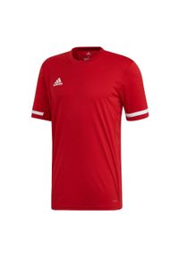 Adidas - Team 19 Jersey T-shirt 242. Kolor: biały, wielokolorowy, czerwony. Materiał: jersey