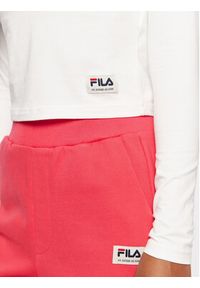 Fila Golf Tarsia FAW0248 Biały Slim Fit. Typ kołnierza: golf. Kolor: biały. Materiał: bawełna