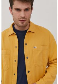 Tommy Jeans - Koszula bawełniana. Typ kołnierza: kołnierzyk włoski. Kolor: żółty. Materiał: bawełna. Długość rękawa: długi rękaw. Długość: długie. Wzór: gładki #4