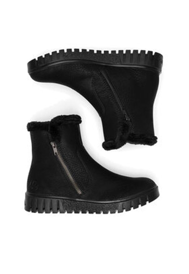 Rieker Botki Y3481-00 Czarny. Kolor: czarny. Materiał: materiał