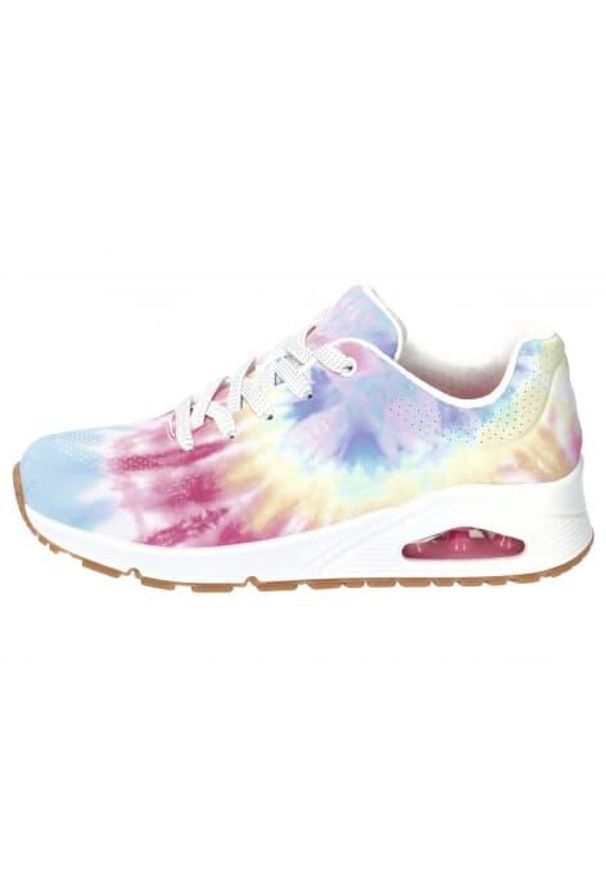 skechers - Buty do chodzenia damskie Skechers Hyped Hippie. Okazja: na co dzień. Zapięcie: sznurówki. Kolor: różowy. Materiał: materiał. Szerokość cholewki: normalna. Sport: turystyka piesza