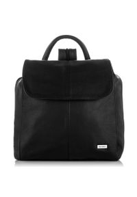 Skórzany plecak damski czarny PAOLO PERUZZI B-18-BL. Kolor: czarny. Materiał: skóra