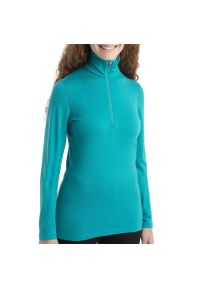 Bluza Icebreaker Merino 200 Oasis Long Sleeve Half Zip Thermal 1043808611 - zielona. Okazja: na co dzień. Kolor: zielony. Materiał: wełna, materiał. Długość rękawa: długi rękaw. Styl: klasyczny, casual, street. Sport: fitness, wspinaczka