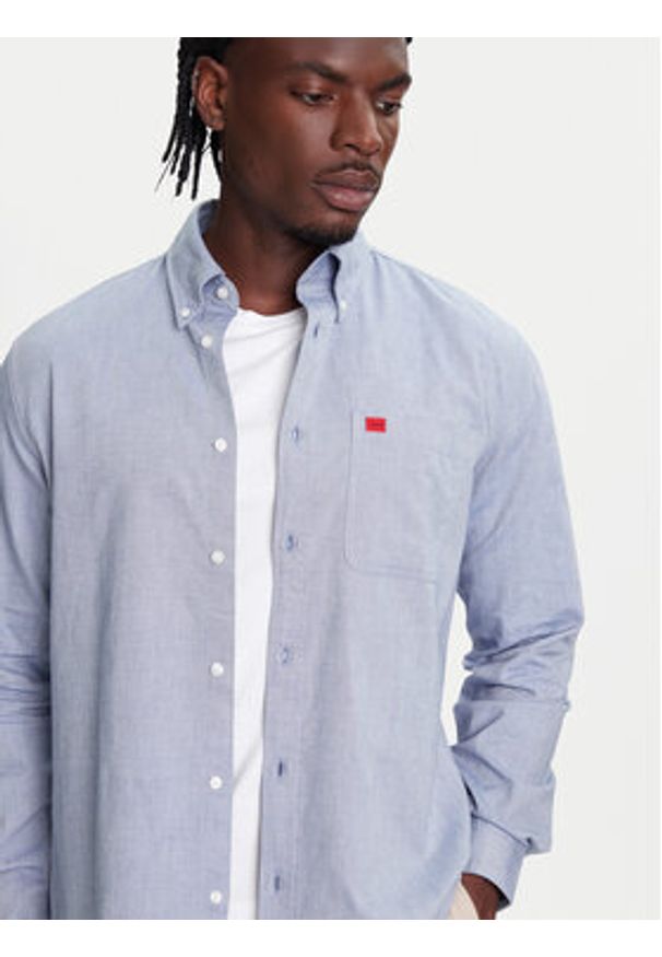 Hugo - HUGO Koszula Evito 50479302 Niebieski Slim Fit. Kolor: niebieski. Materiał: bawełna